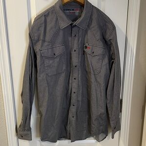 Cinch Men’s FR Gray Patterned Western Shirt XL